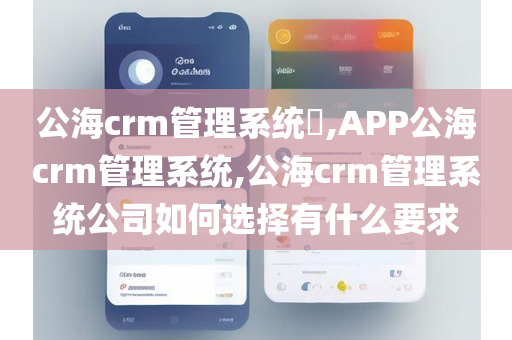 公海crm管理系统​,APP公海crm管理系统,公海crm管理系统公司如何选择有什么要求
