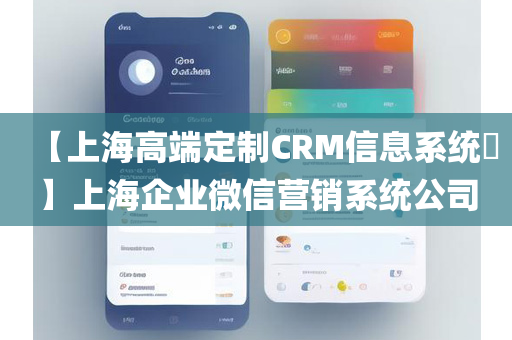 【上海高端定制CRM信息系统​】上海企业微信营销系统公司